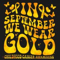 Retro In September We Wear Gold Childhood Cancer Awareness Women's Hoodie thumb 2