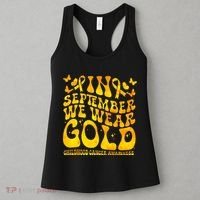 Retro In September We Wear Gold Childhood Cancer Awareness Women's Tank Top thumb 3