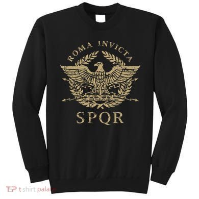 Roma Invicta Spqr Roman Eagle Distressed Sweatshirt