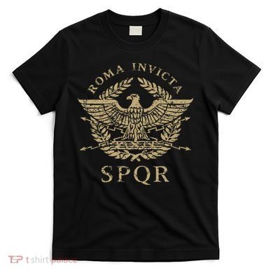 Roma Invicta Spqr Roman Eagle Distressed T-Shirt