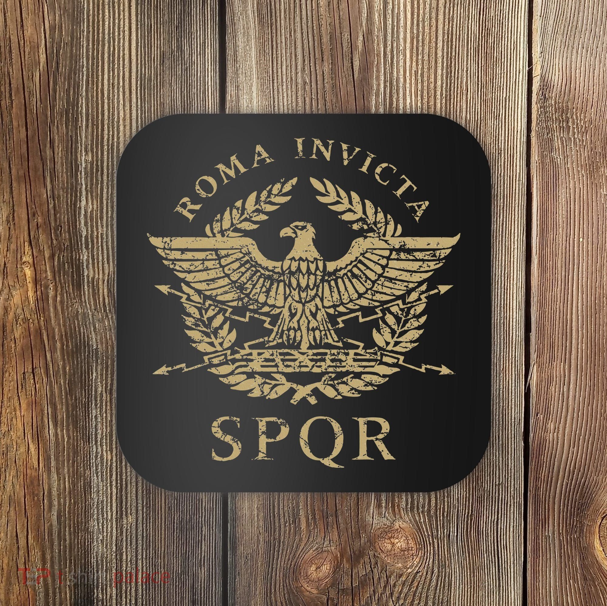 Roma Invicta Spqr Roman Eagle Distressed Coaster