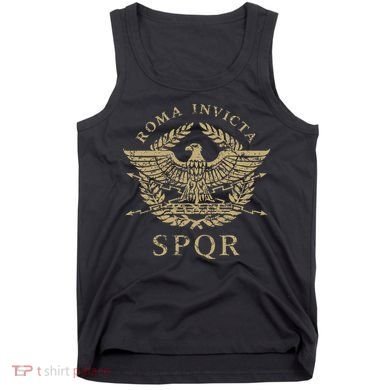 Roma Invicta Spqr Roman Eagle Distressed Tank Top