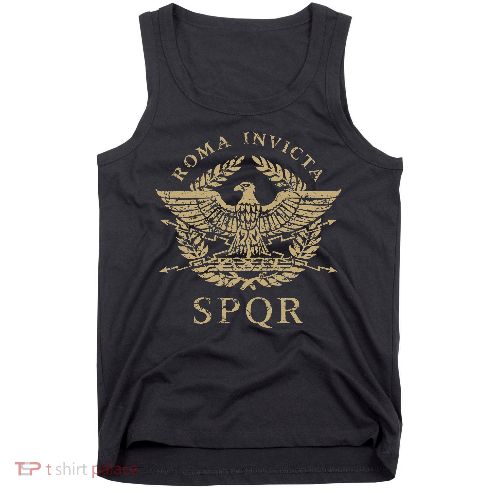 Roma Invicta Spqr Roman Eagle Distressed Tank Top