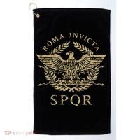 Roma Invicta Spqr Roman Eagle Distressed Golf Towel thumb 0