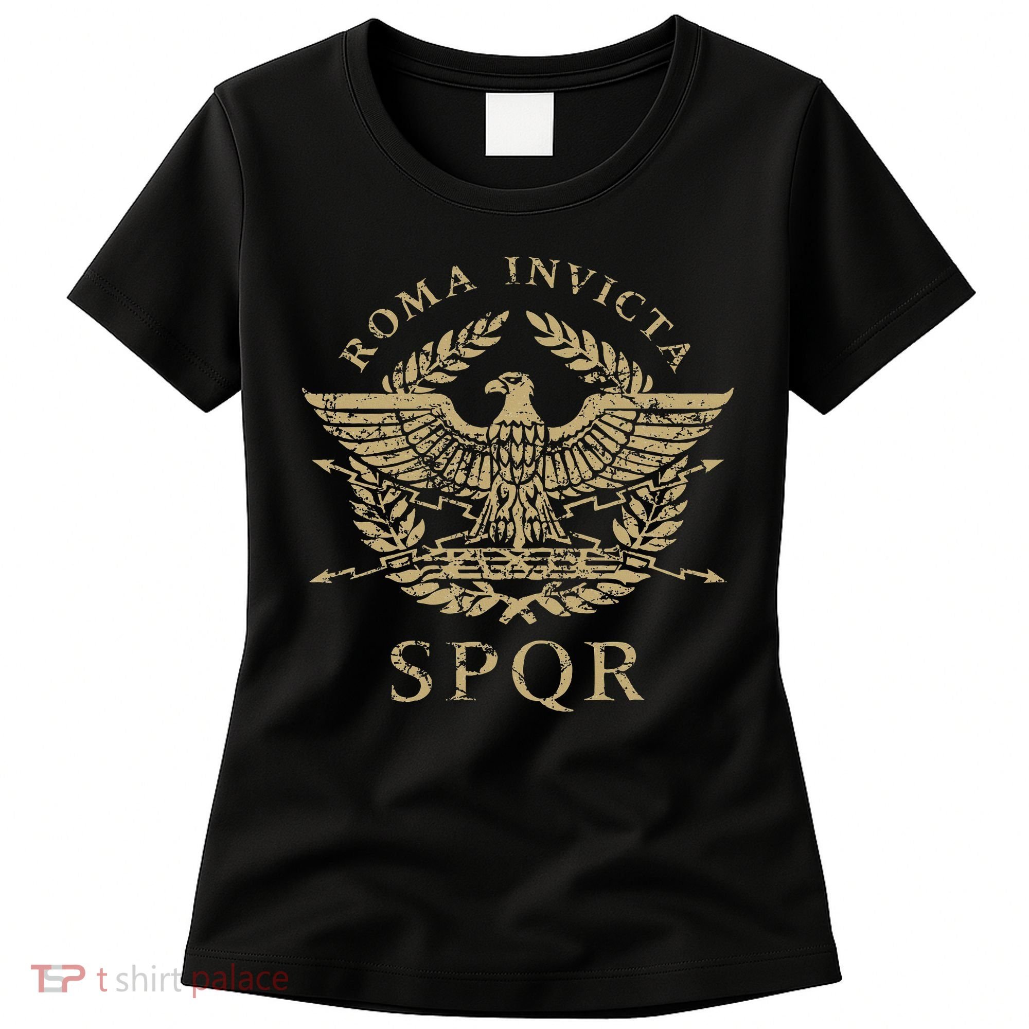 Roma Invicta Spqr Roman Eagle Distressed Women's T-Shirt