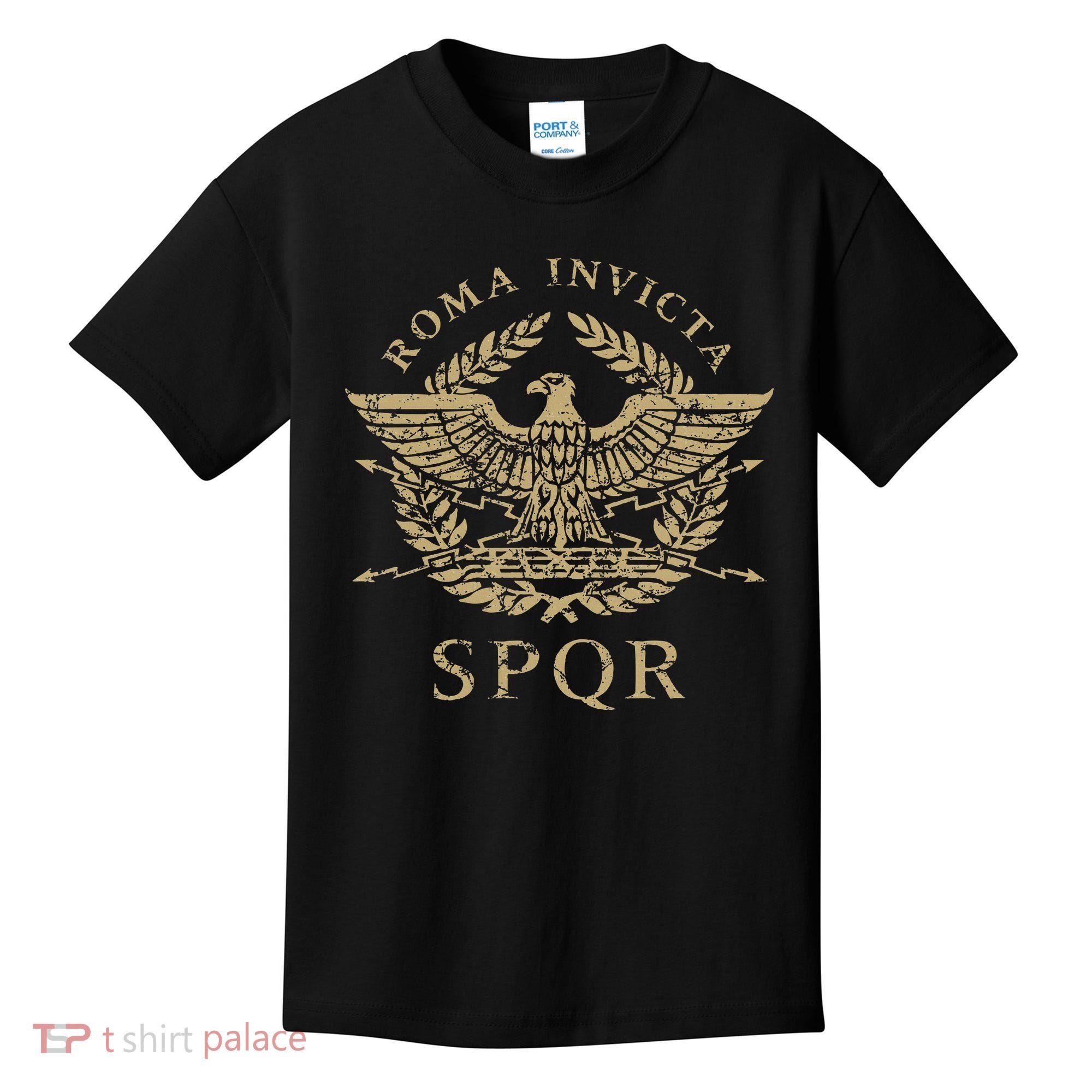 Roma Invicta Spqr Roman Eagle Distressed Kids T-Shirt