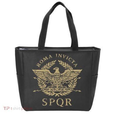 Roma Invicta Spqr Roman Eagle Distressed Tote Bag