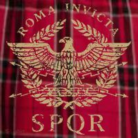 Roma Invicta Spqr Roman Eagle Distressed Men's Flannel Plaid Pajama Pants thumb 2