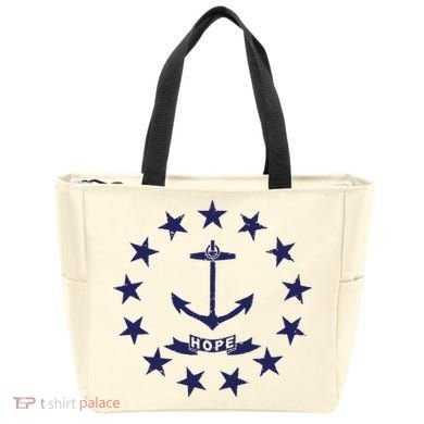 Rhode Island State Flag Distressed Blue Providence Rhode Tote Bag