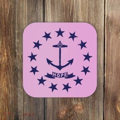 Rhode Island State Flag Distressed Blue Providence Rhode Coaster