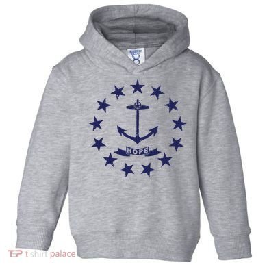 Rhode Island State Flag Distressed Blue Providence Rhode Toddler Hoodie