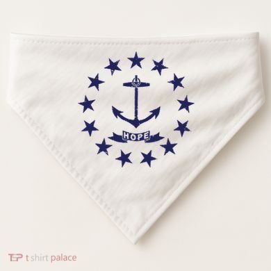 Rhode Island State Flag Distressed Blue Providence Rhode USA-Made Doggie Bandana