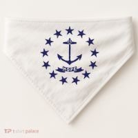 Rhode Island State Flag Distressed Blue Providence Rhode USA-Made Doggie Bandana thumb 0