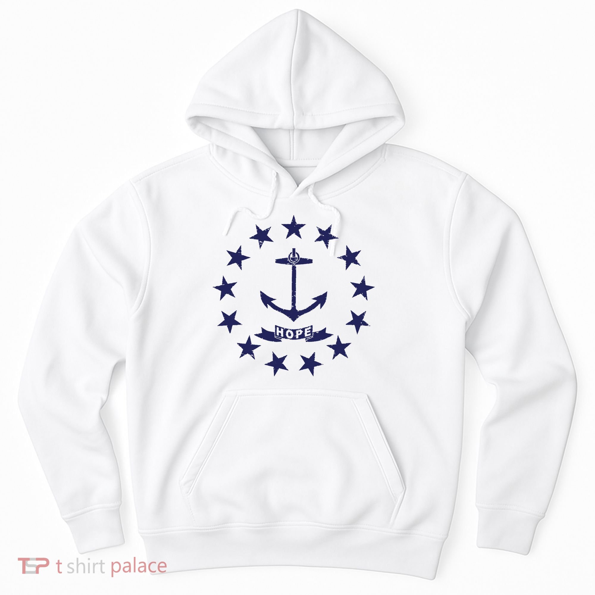 Rhode Island State Flag Distressed Blue Providence Rhode Hoodie