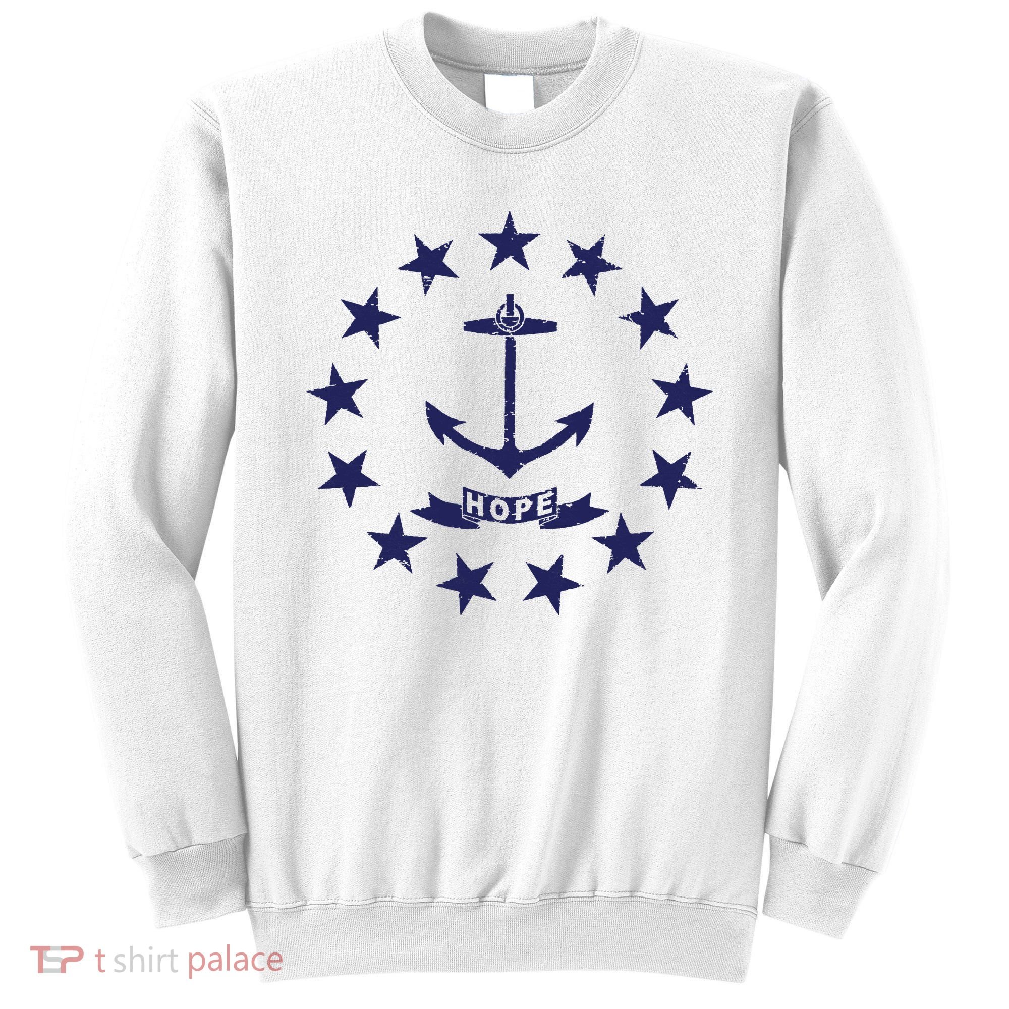 Rhode Island State Flag Distressed Blue Providence Rhode Sweatshirt