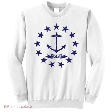 Rhode Island State Flag Distressed Blue Providence Rhode Sweatshirt