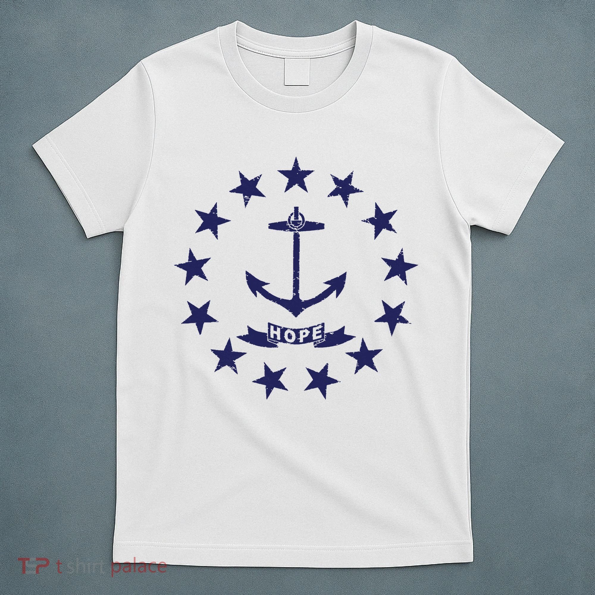Rhode Island State Flag Distressed Blue Providence Rhode T-Shirt