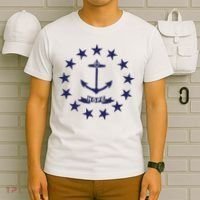 Rhode Island State Flag Distressed Blue Providence Rhode T-Shirt thumb 6