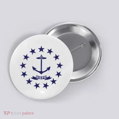 Rhode Island State Flag Distressed Blue Providence Rhode Button