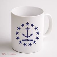 Rhode Island State Flag Distressed Blue Providence Rhode Coffee Mug thumb 1