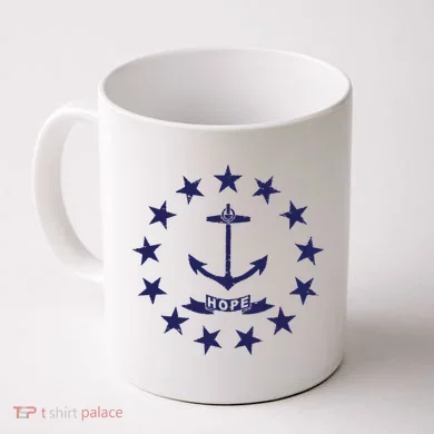 Rhode Island State Flag Distressed Blue Providence Rhode Coffee Mug