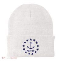 Rhode Island State Flag Distressed Blue Providence Rhode Beanie thumb 0