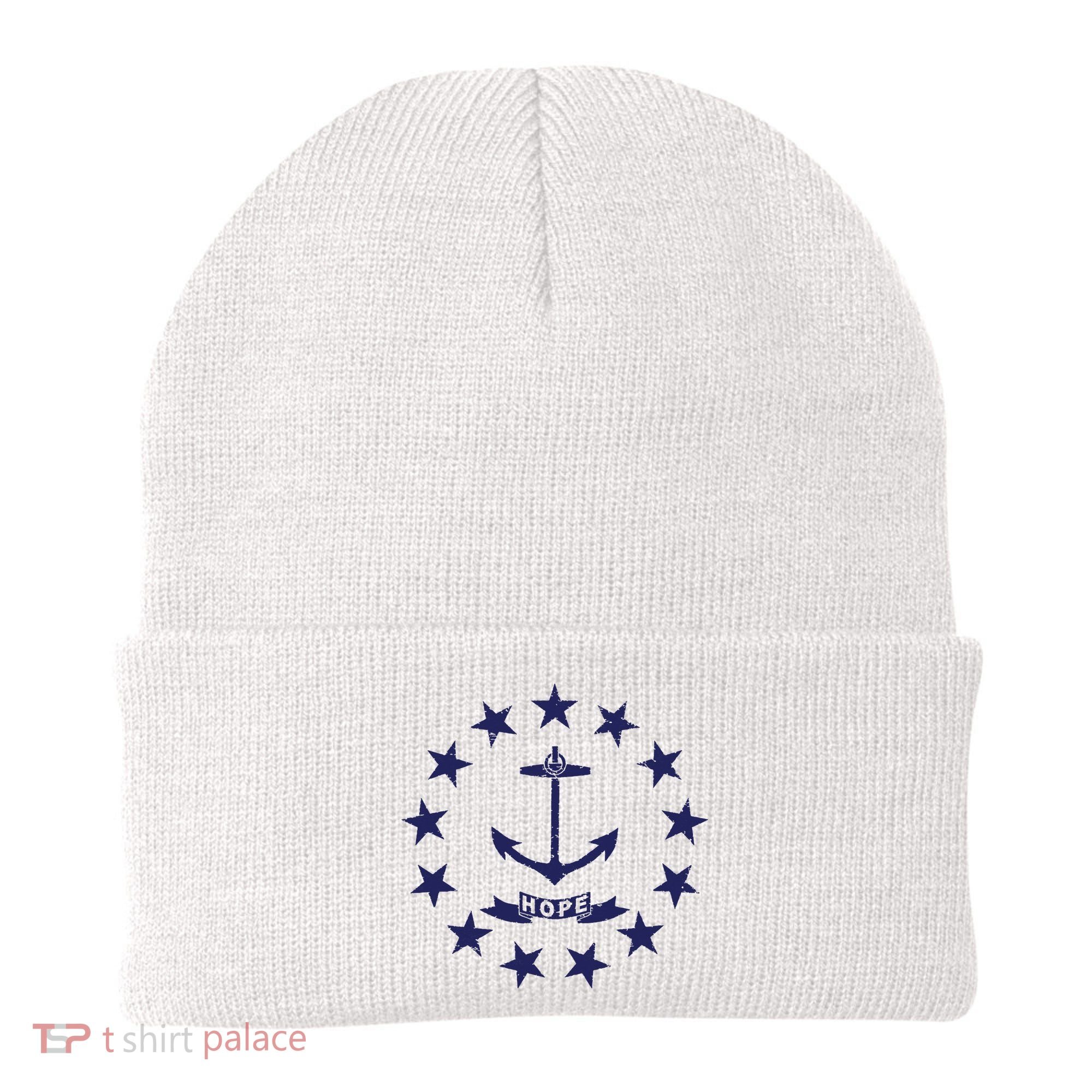 Rhode Island State Flag Distressed Blue Providence Rhode Beanie