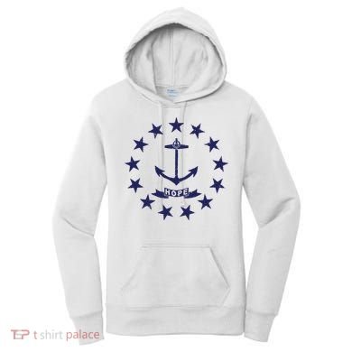 Rhode Island State Flag Distressed Blue Providence Rhode Women's Hoodie