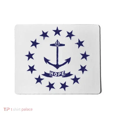 Rhode Island State Flag Distressed Blue Providence Rhode Mousepad