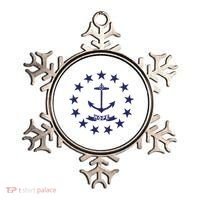 Rhode Island State Flag Distressed Blue Providence Rhode Ornament thumb 0