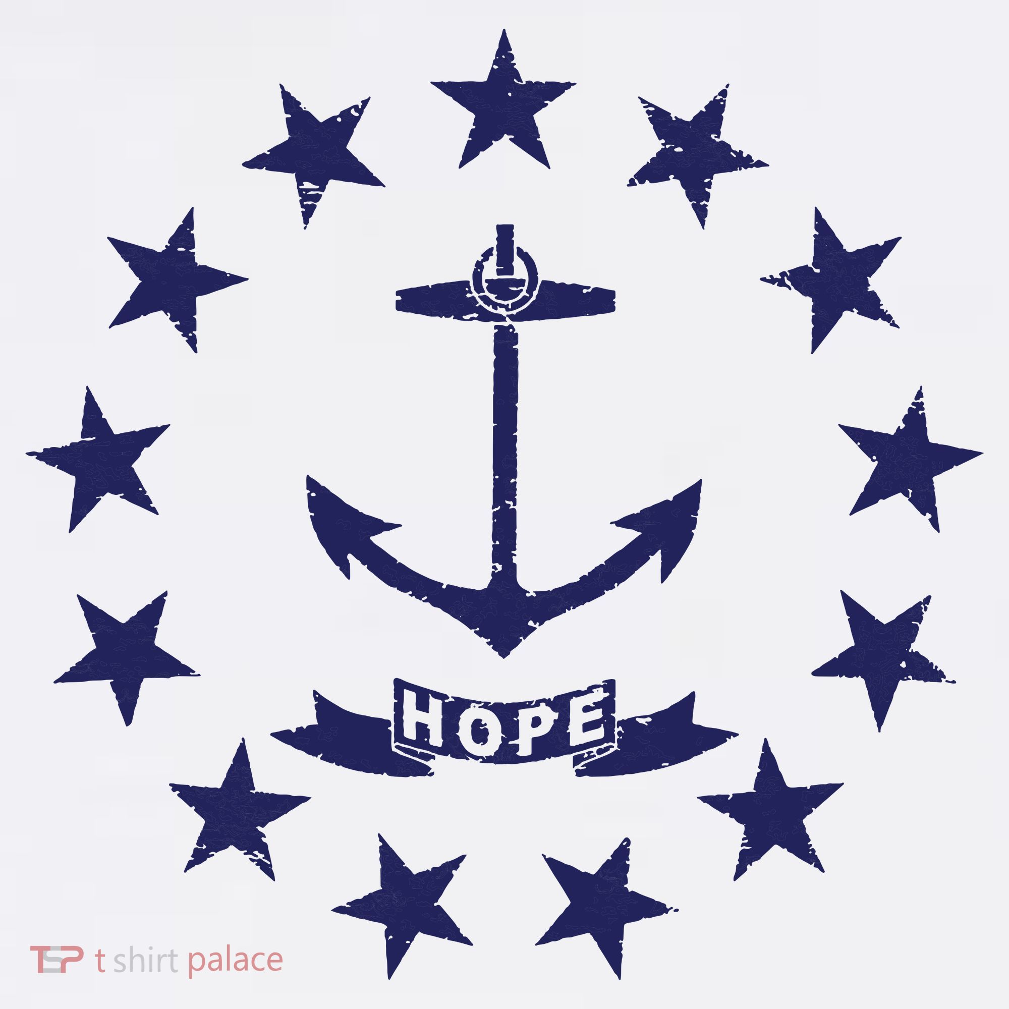 Rhode Island State Flag Distressed Blue Providence Rhode Ornament
