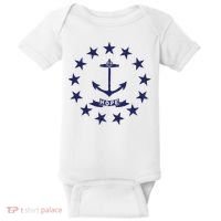 Rhode Island State Flag Distressed Blue Providence Rhode Baby Bodysuit thumb 0