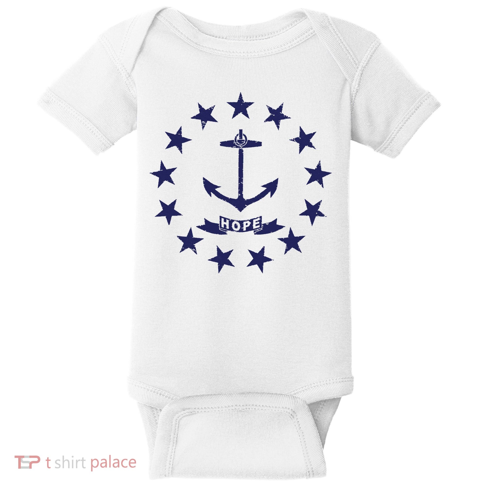 Rhode Island State Flag Distressed Blue Providence Rhode Baby Bodysuit