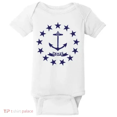Rhode Island State Flag Distressed Blue Providence Rhode Baby Bodysuit