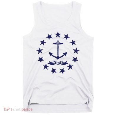 Rhode Island State Flag Distressed Blue Providence Rhode Tank Top