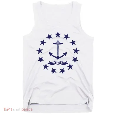 Rhode Island State Flag Distressed Blue Providence Rhode Tank Top
