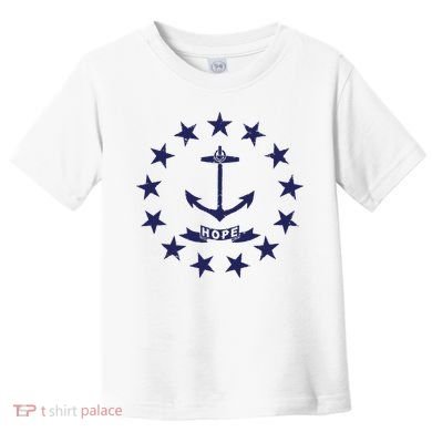 Rhode Island State Flag Distressed Blue Providence Rhode Toddler T-Shirt