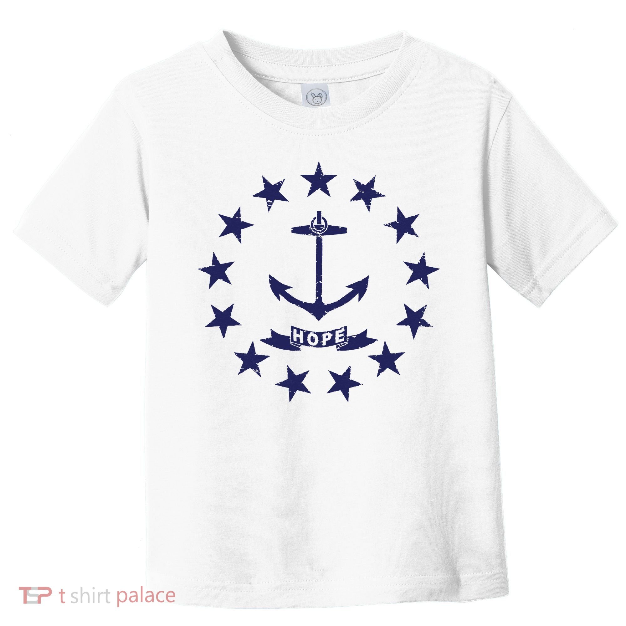 Rhode Island State Flag Distressed Blue Providence Rhode Toddler T-Shirt