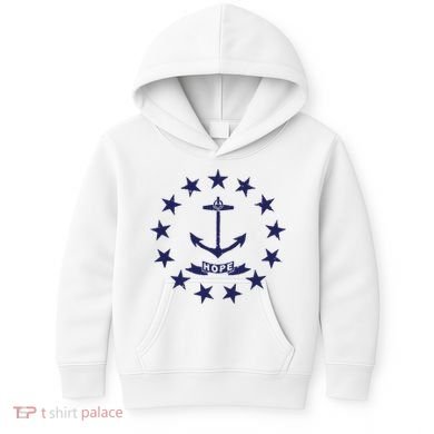 Rhode Island State Flag Distressed Blue Providence Rhode Kids Hoodie