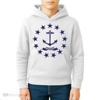 Rhode Island State Flag Distressed Blue Providence Rhode Kids Hoodie thumb 4