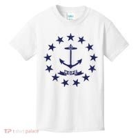 Rhode Island State Flag Distressed Blue Providence Rhode Kids T-Shirt thumb 0