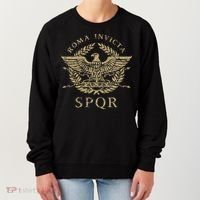 Roma Invicta Spqr Roman Eagle Distressed Women's Sweatshirt thumb 0