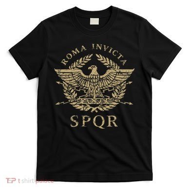 Roma Invicta Spqr Roman Eagle Distressed T-Shirt