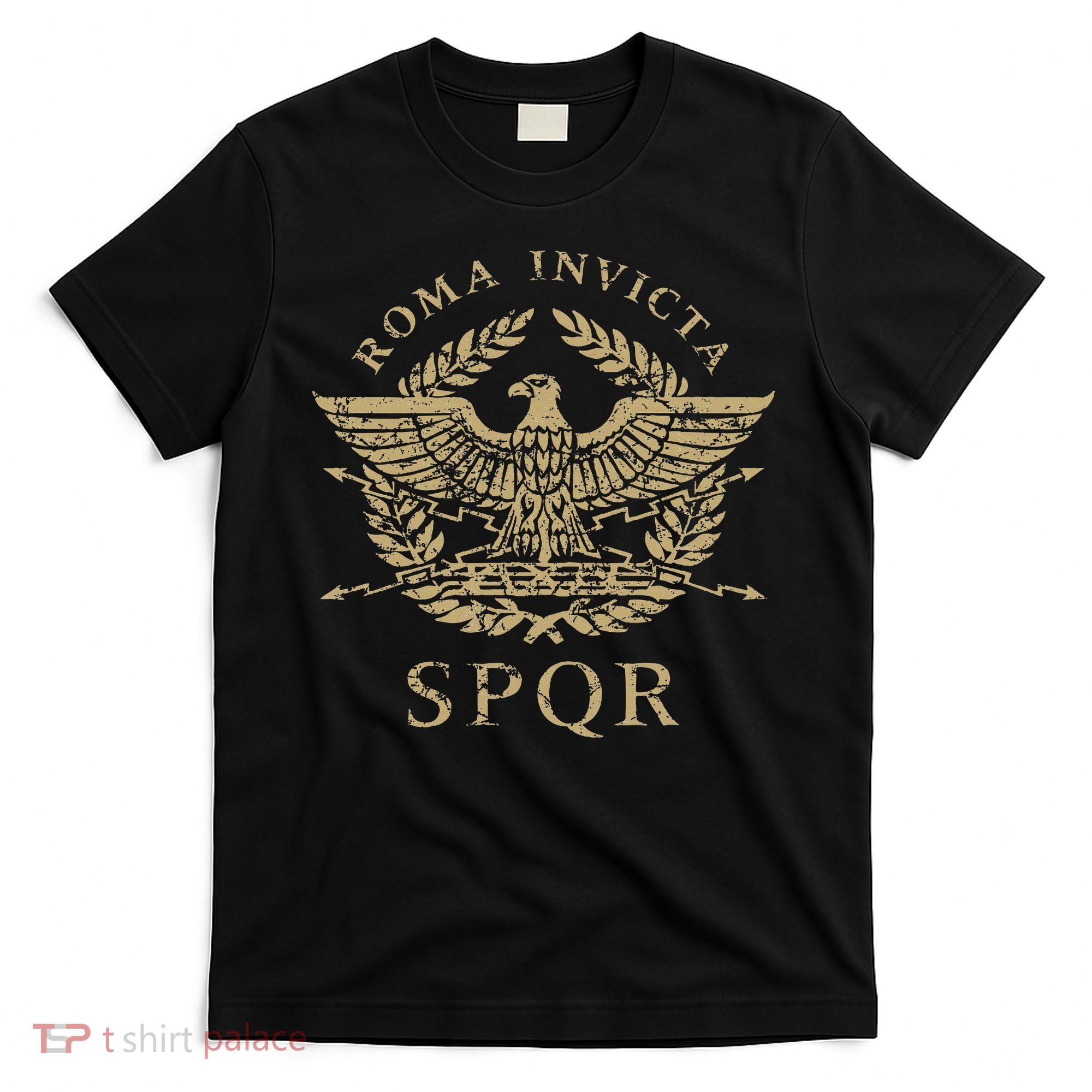 Roma Invicta Spqr Roman Eagle Distressed T-Shirt