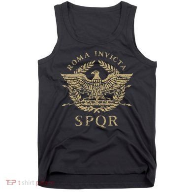 Roma Invicta Spqr Roman Eagle Distressed Tank Top