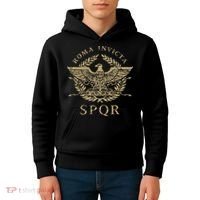 Roma Invicta Spqr Roman Eagle Distressed Kids Hoodie thumb 4