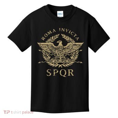 Roma Invicta Spqr Roman Eagle Distressed Kids T-Shirt