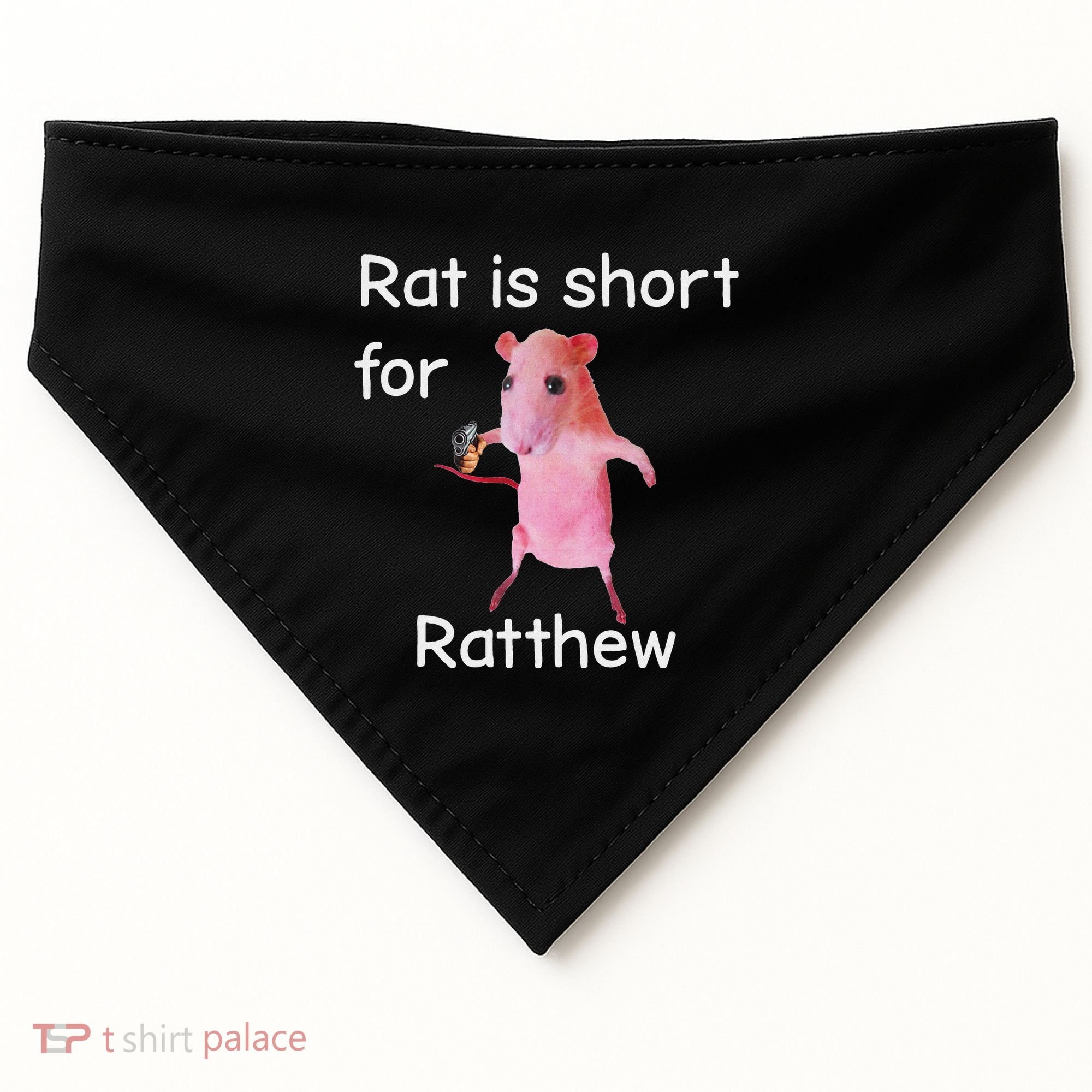 Rat Is Short For Ratthew Meme USA-Made Doggie Bandana