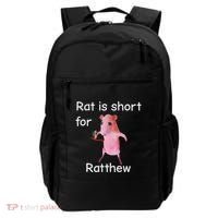 Rat Is Short For Ratthew Meme Backpack thumb 0