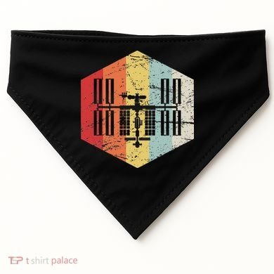Retro International Space Station USA-Made Doggie Bandana